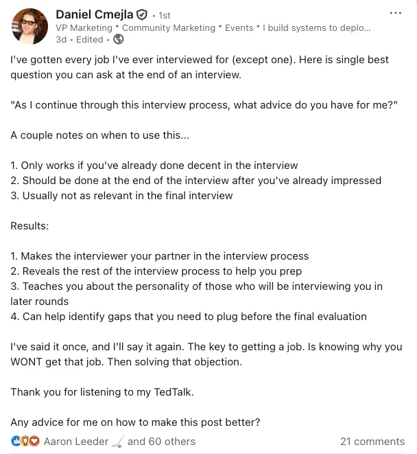 Turning hiring manager into your advocate